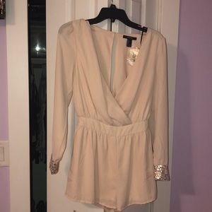 Blush Chiffon Slit Back Romper